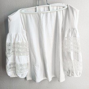 1. State Puff Lace Sleeve Off Shoulder Top